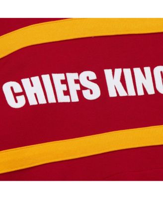 Men's Red Kansas City Chiefs Vintage Logo Head Coach Fleece Pullover Hoodie