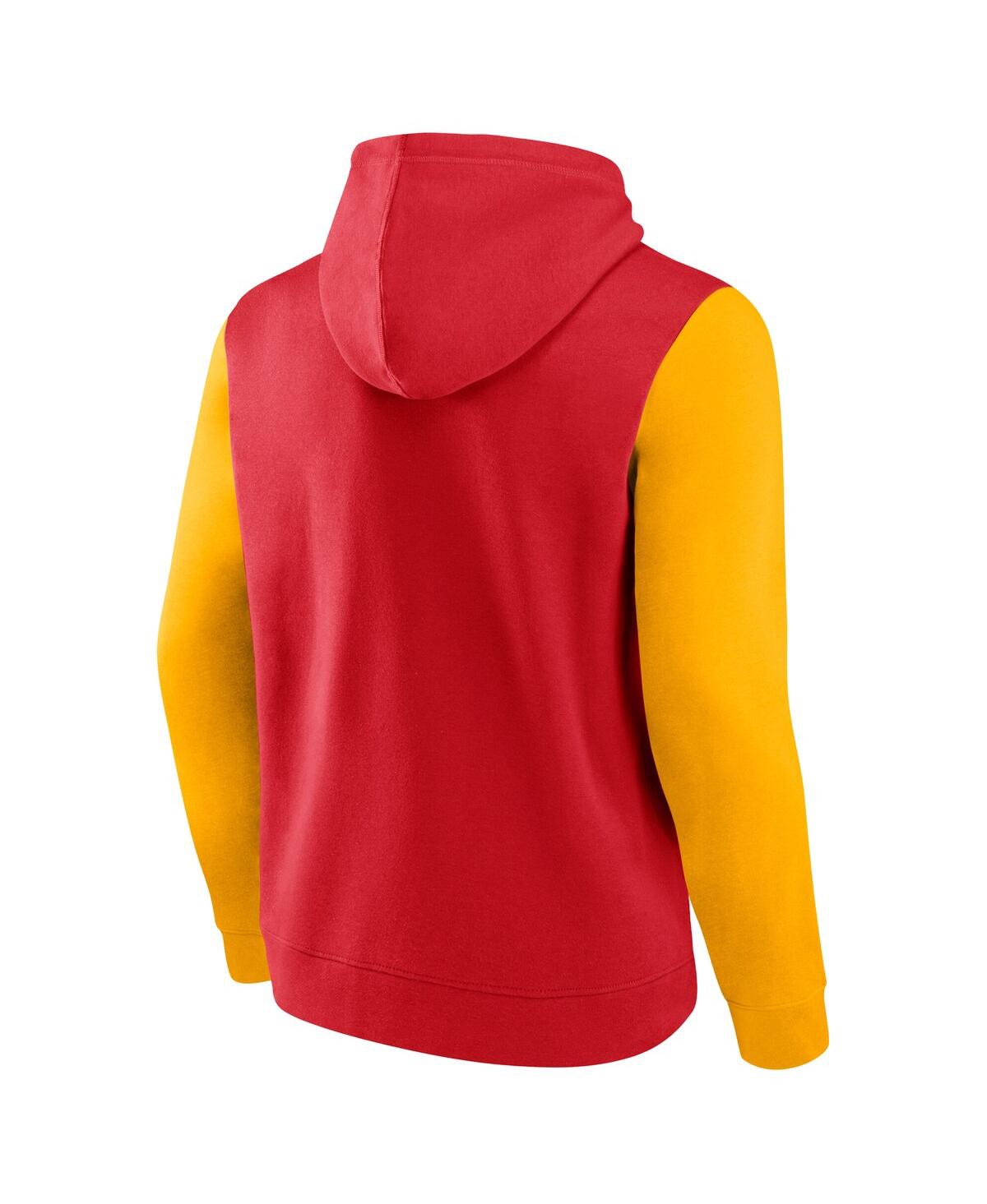 Fanatics Men's Red/gold Kansas City Chiefs Big Tall Outline Pullover Hoodie In Red,gold