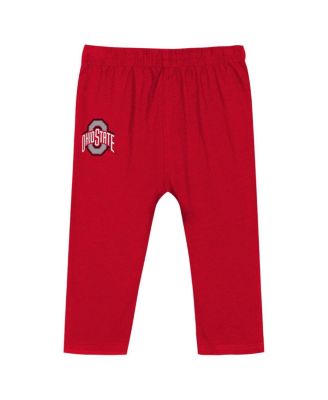 Baby Boys and Girls Scarlet Ohio State Buckeyes Double Up Long Sleeve Bodysuit Pant Set