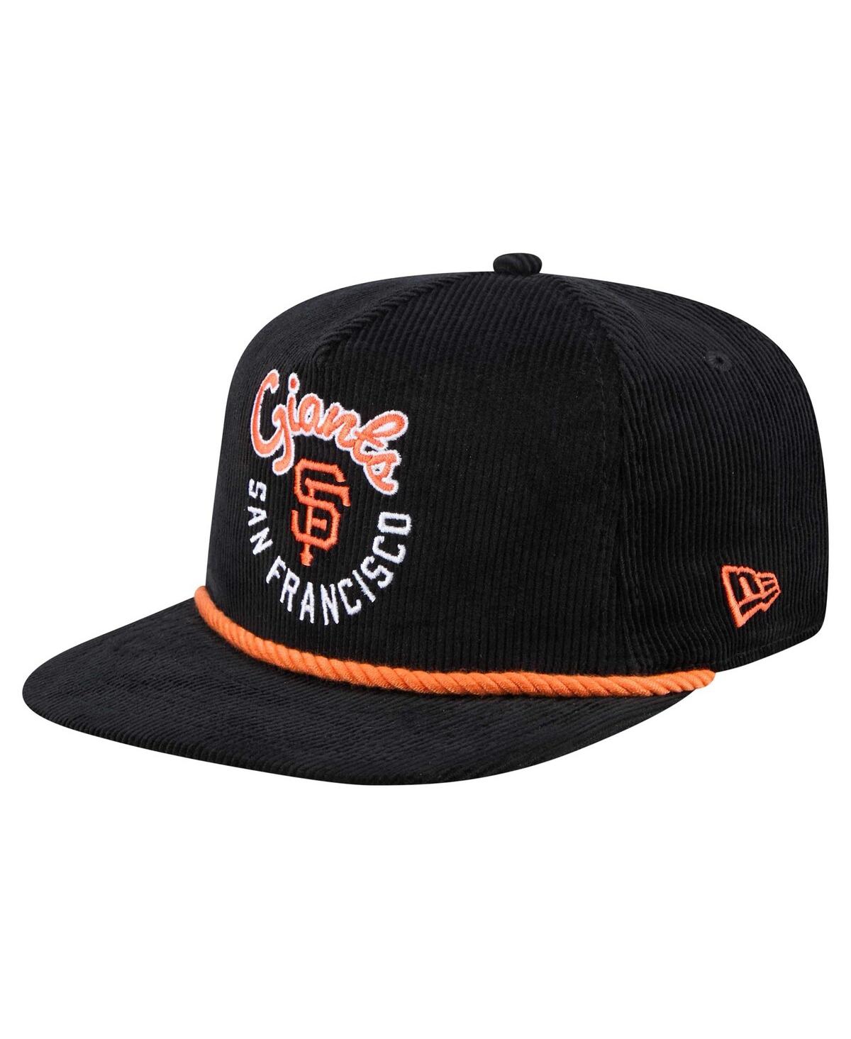New Era Men's Black San Francisco Giants Full Circle Corduroy Golfer Adjustable Hat In Black