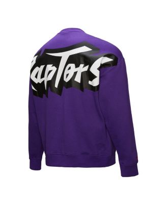 Men's Purple Toronto Raptors Hardwood Classics There Back 2.0 Vintage Pullover Sweatshirt