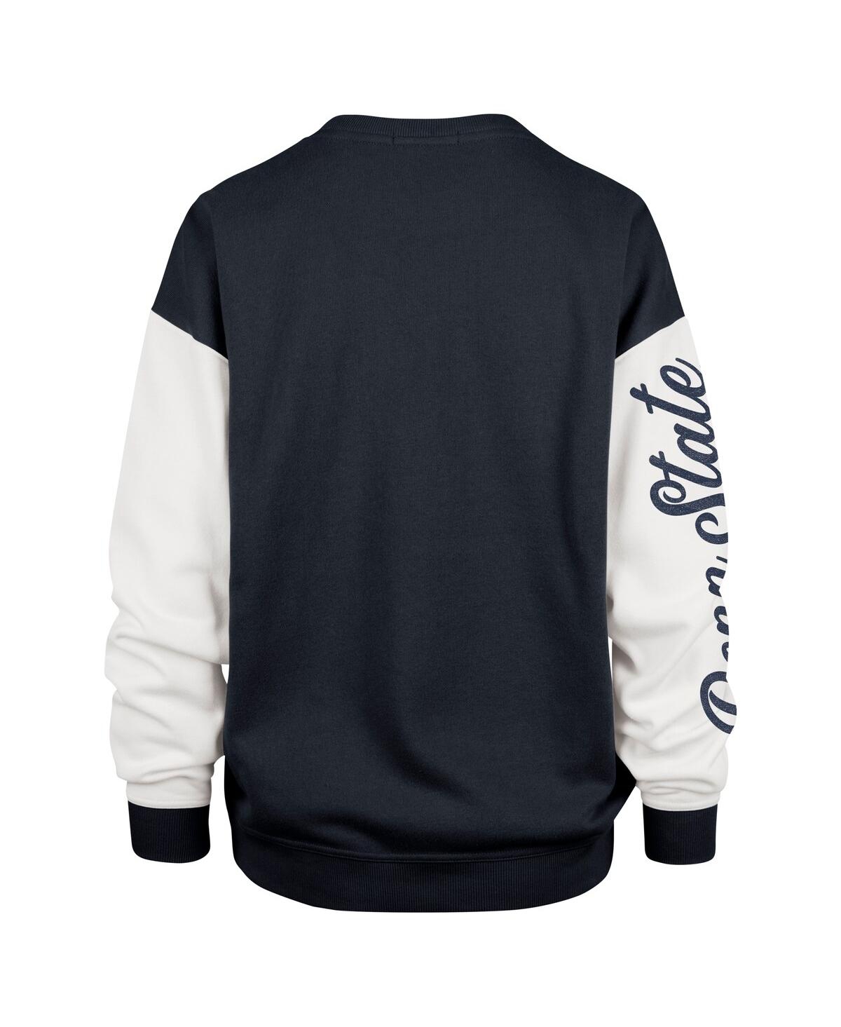47 BRAND WOMEN'S NAVY PENN STATE NITTANY LIONS DOUBLE HEADER RISE ANDIE PULLOVER SWEATSHIRT 