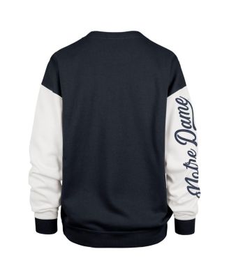 Women's Navy Notre Dame Fighting Irish Double Header Rise Andie Pullover Sweatshirt