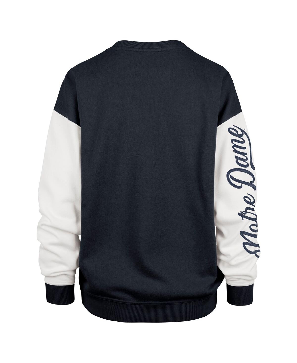 47 BRAND WOMEN'S NAVY NOTRE DAME FIGHTING IRISH DOUBLE HEADER RISE ANDIE PULLOVER SWEATSHIRT 