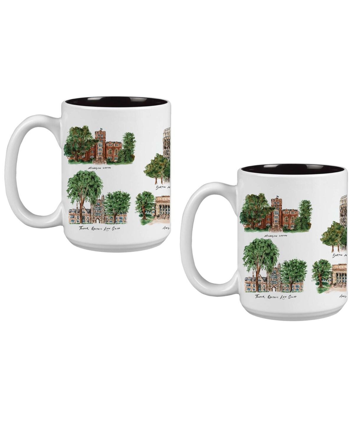 Indigo Falls Michigan Wolverines 2-pack 15oz. Laura Wilcox University Mug Set In No Color