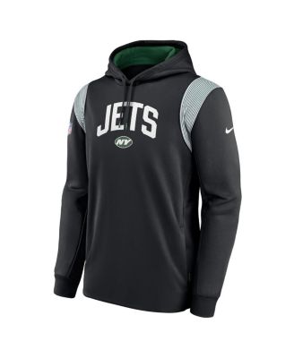 Men's Black New York Jets Sideline Athletic Stack Performance Pullover Hoodie