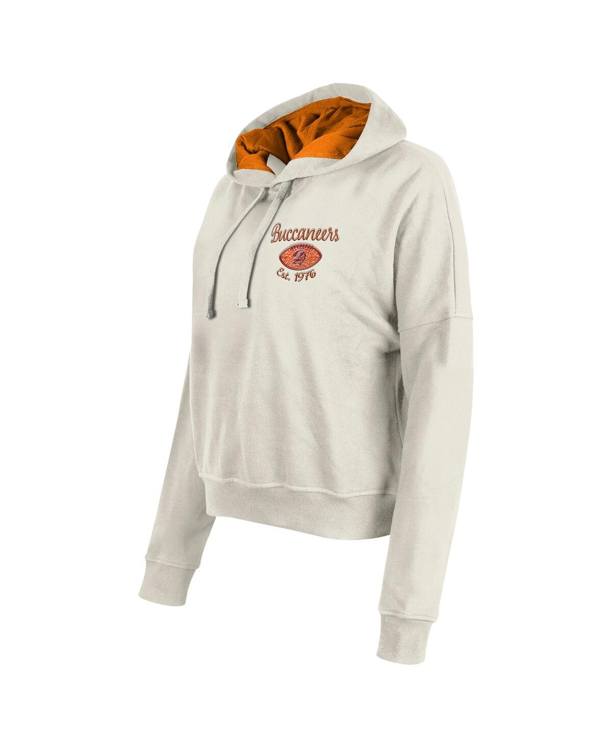 NEW ERA WOMEN'S CREAM TAMPA BAY BUCCANEERS 3RD DOWN HISTORIC PULLOVER HOODIE 