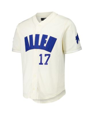 Men's Cream Josh Allen Buffalo Bills Name Number Triple Tonal Button-Up Baseball Jersey