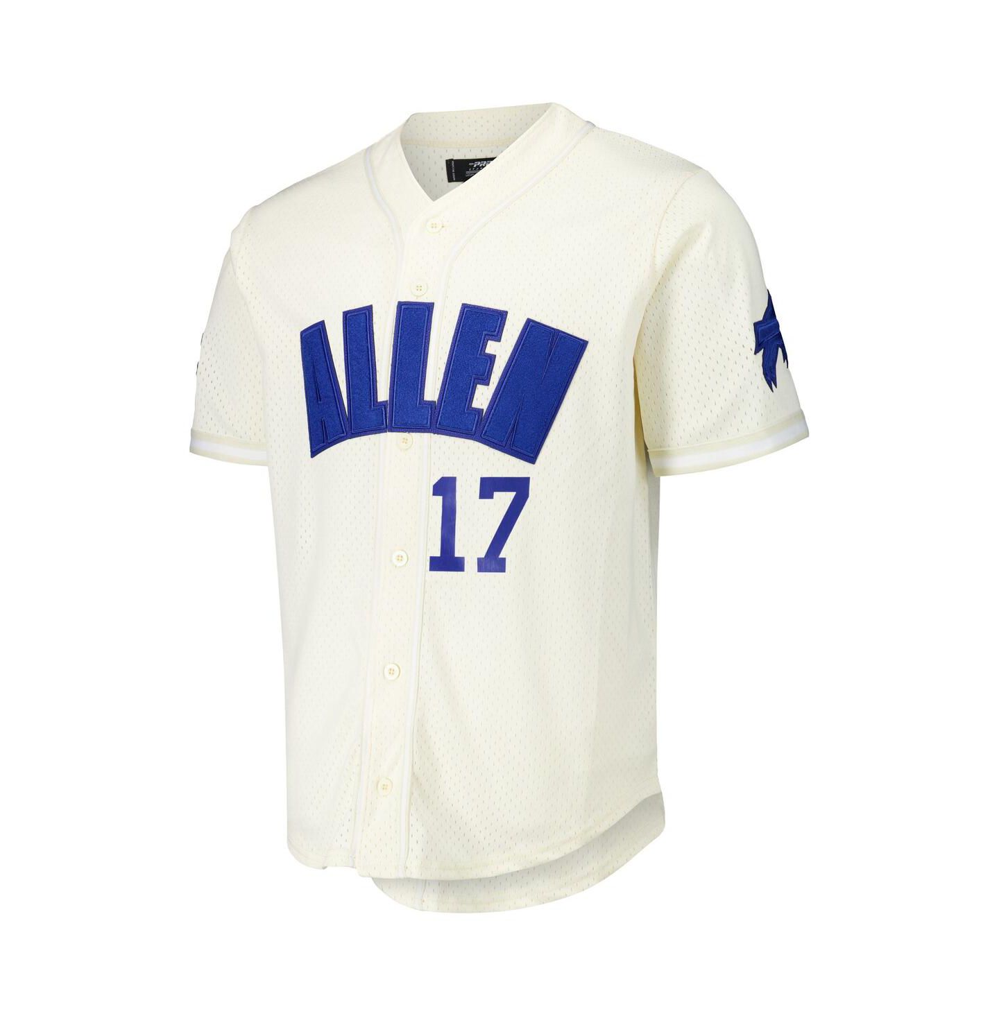 Мужской топ Pro Standard Cream Josh Allen Buffalo Bills Name & Number Triple Tonal Button-Up Baseball Jersey — фото 3