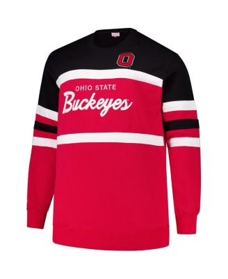 Men's Scarlet Ohio State Buckeyes Big Tall Vintage Logo Head Coach Fleece Pullover Sweatshirt