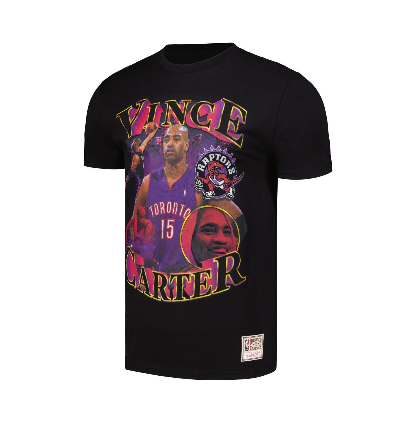 Мужская футболка Mitchell & Ness Vince Carter Black Toronto Raptors Hardwood Classics Collage — фото 3