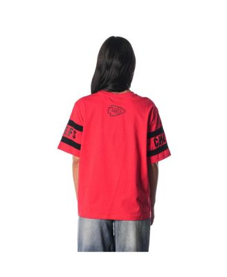 Women's Red Kansas City Chiefs Drop Shoulder T-Shirt