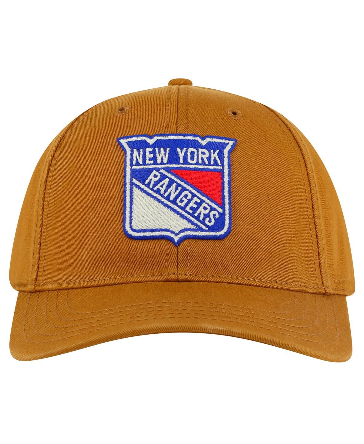 AMERICAN NEEDLE MEN'S TAN NEW YORK RANGERS HEPCAT WASHED TWILL ADJUSTABLE HAT 
