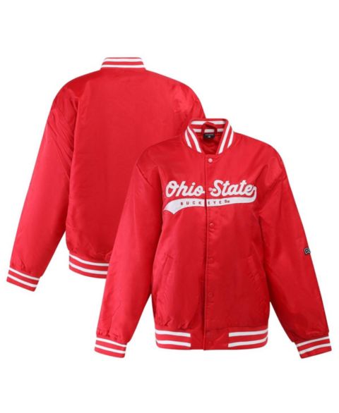Женские куртки Hype And Vice Women's Scarlet Ohio State Buckeyes A-Game Varsity Full-Snap Jacket