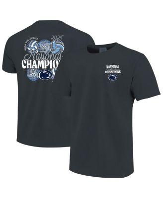 Image One - Men's Denim Penn State Nittany Lions 2024 NCAA WoMen's Volleyball National Champions Stacked Comfort Colors T-Shirt