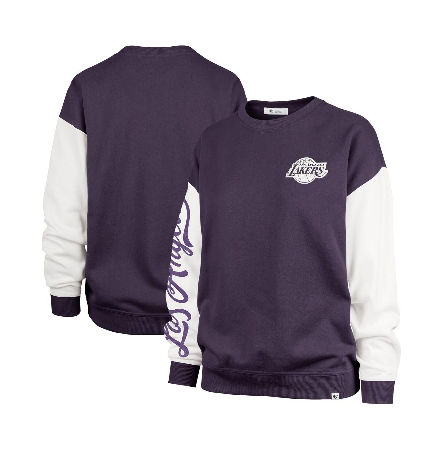Женская толстовка '47 Brand Purple Los Angeles Lakers Plus Size Oversized Rise Andie Pullover — фото 1