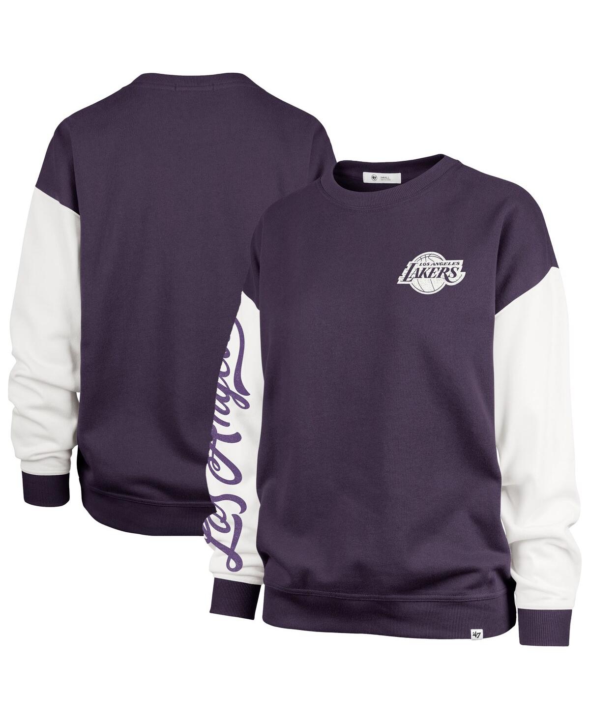Shop 47 Brand Women's Purple Los Angeles Lakers Plus Size Oversized Rise Andie Pullover Sweatshirt