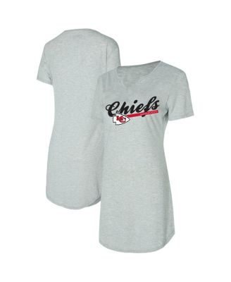 Concepts Sport - Women's  Gray Kansas City Chiefs Petition Knit Nightshirt