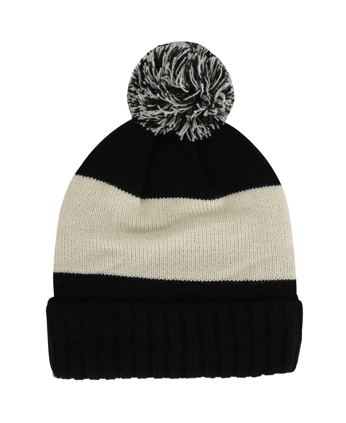 AMERICAN NEEDLE MEN'S BLACK/CREAM PHILADELPHIA FLYERS ADELINE CUFFED WITH POM KNIT HAT 