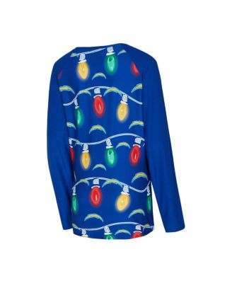 Women's Los Angeles Chargers Garland Knit Raglan Long Sleeve T-Shirt Pants Set