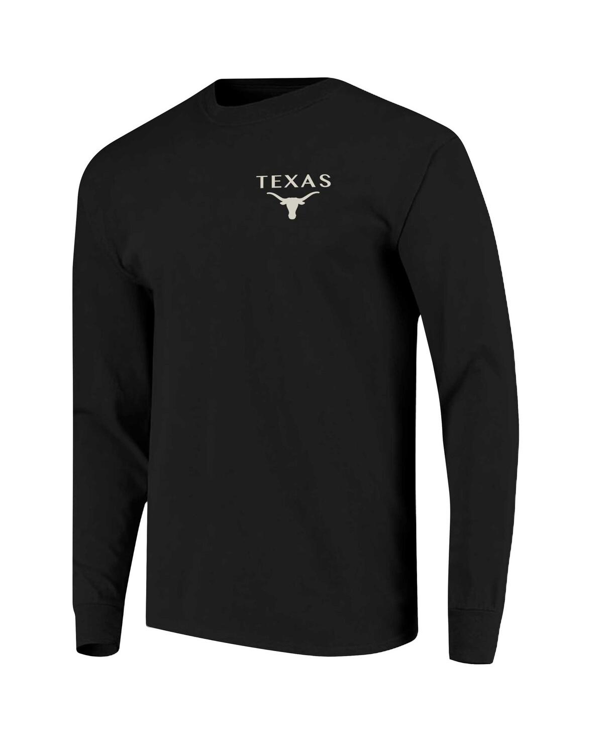 Image One Men's Black Texas Longhorns Comfort Colors Campus Nights Long Sleeve T-shirt In Black