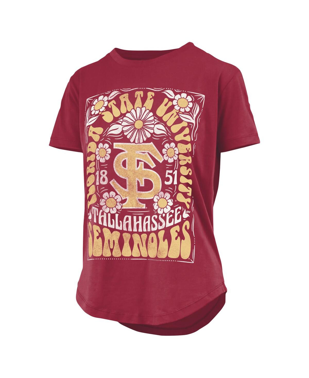 Pressbox Women's Garnet Florida State Seminoles Irvine Floral Team Colorâ T-shirt In Garnet