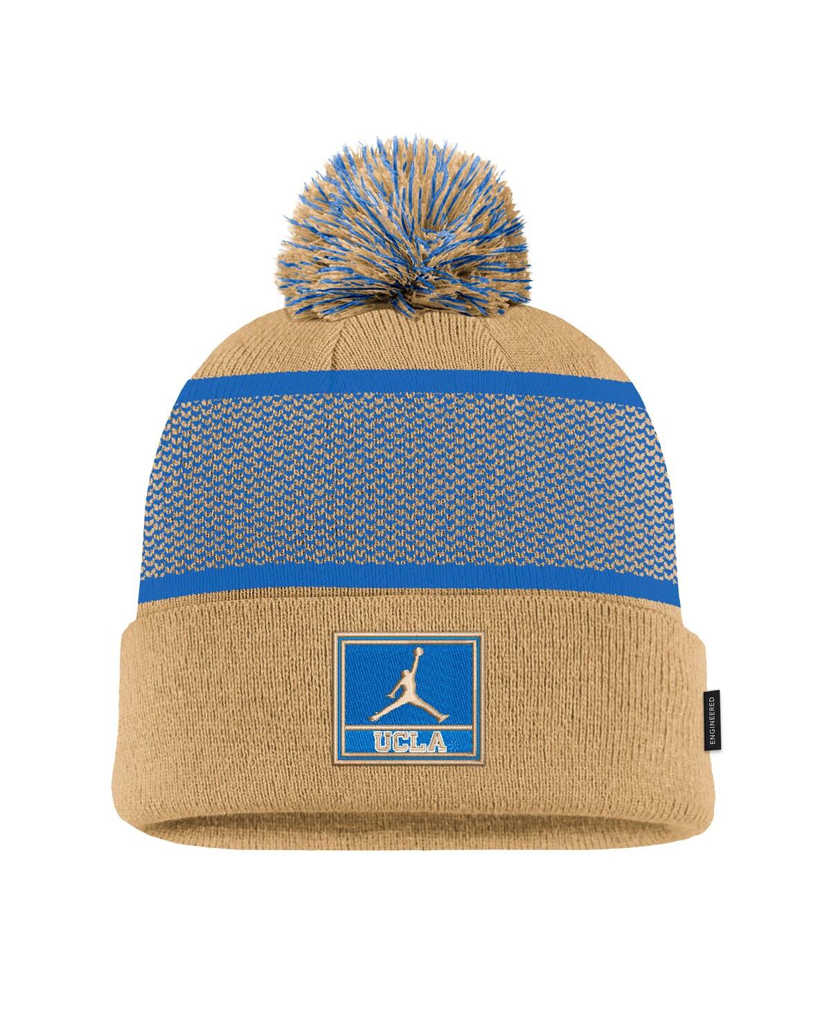 Nike Big Boys And Girls Gold Ucla Bruins 2024 Sideline Peak Cuffed Knit Hat With Pom In Gold