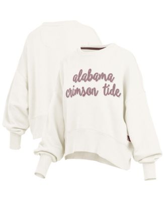 Pressbox - Women's Cream Alabama Crimson Tide Chelsea Oversized Pullover Sweatshirt