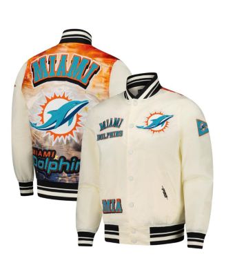 Pro Standard - Men's  Cream Miami Dolphins Sublimated Satin Full-Snap Jacket