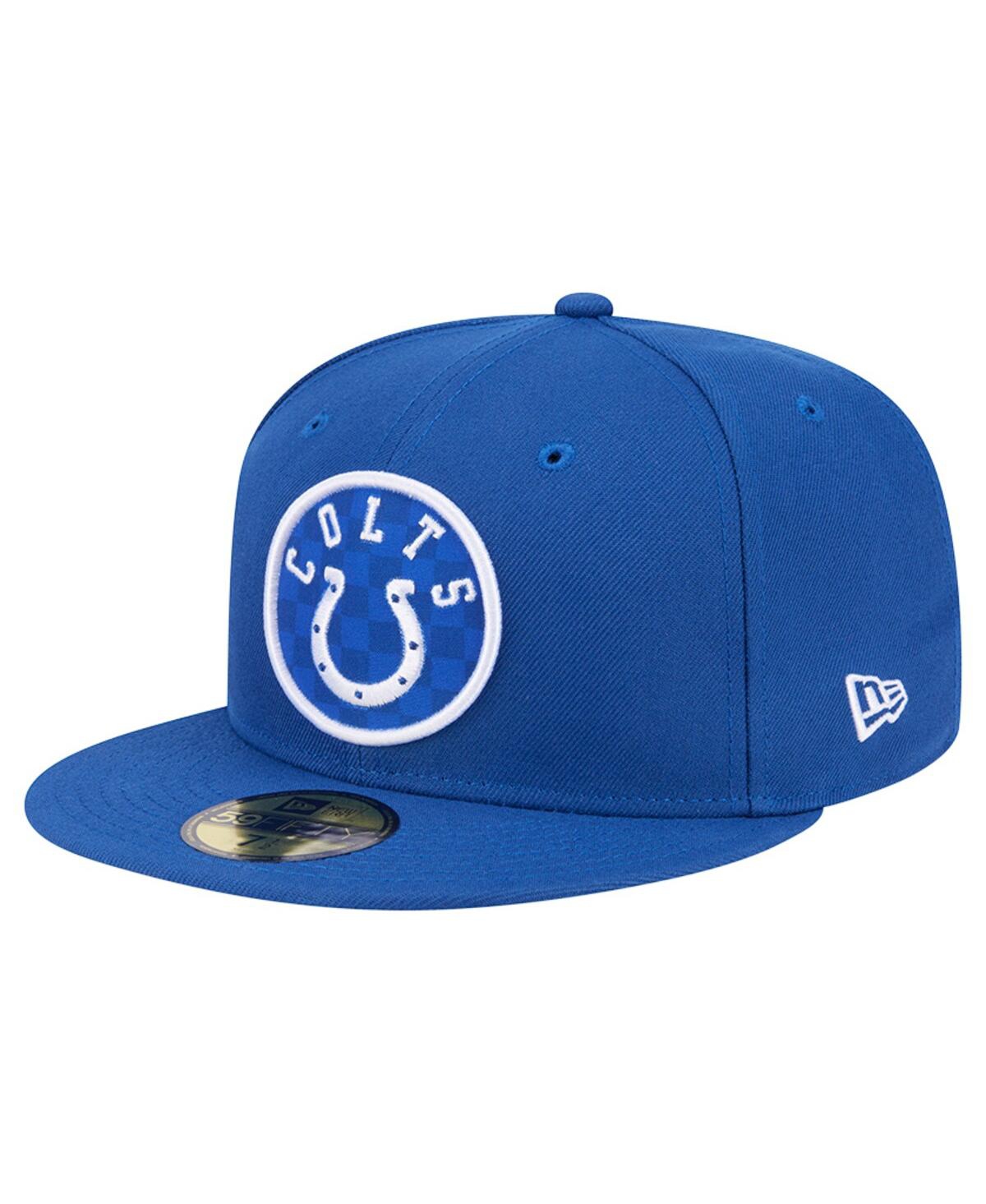 NEW ERA MEN'S ROYAL INDIANAPOLIS COLTS CHECKERED 59FIFTY FITTED HAT 