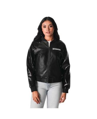 The Wild Collective - Women's  Black Tampa Bay Buccaneers Sequin Full-Zip Jacket
