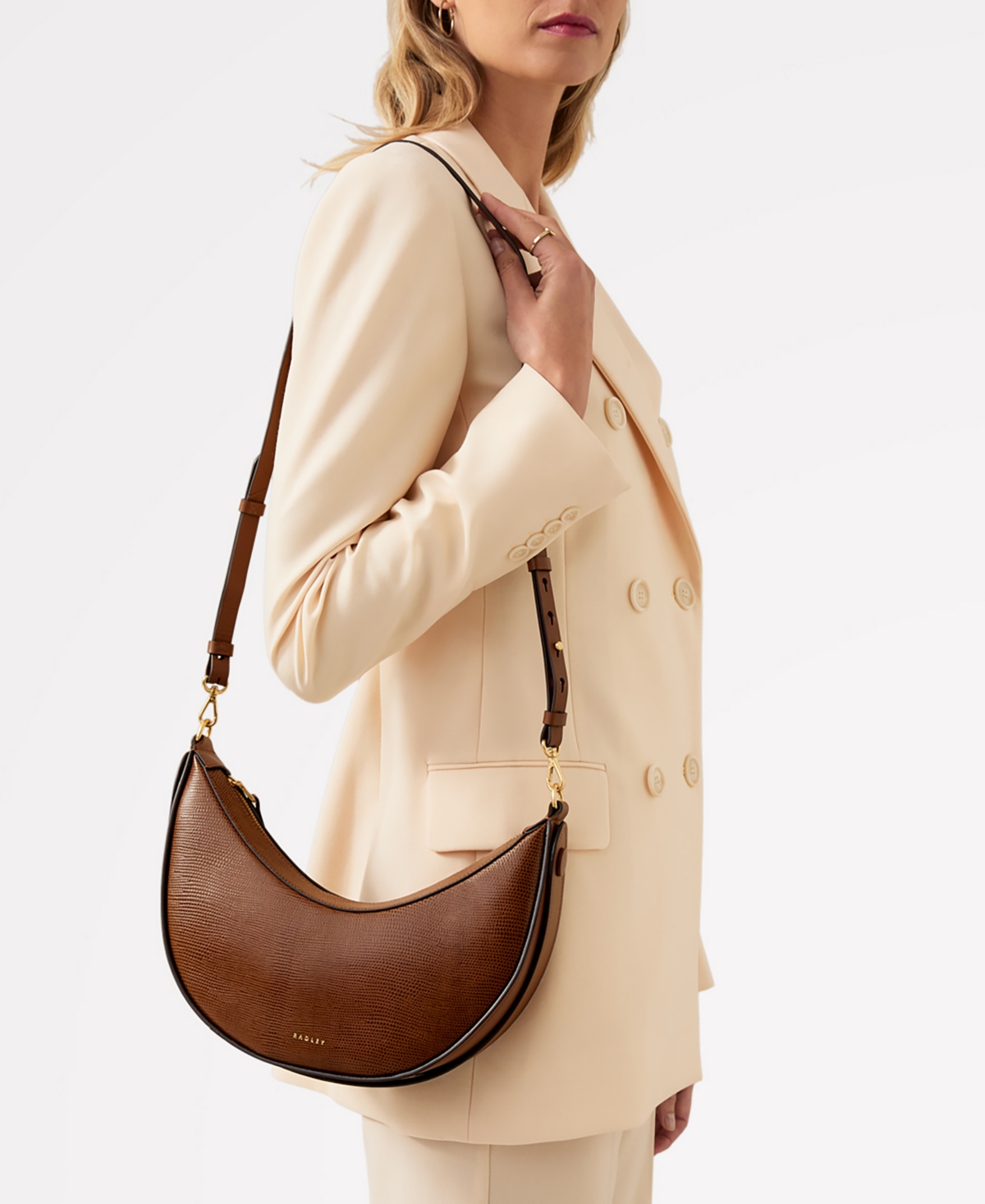 Kensal Small Zip Top Shoulder Bag - Saddle