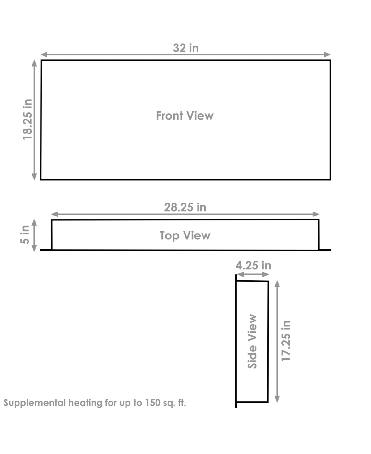 Modern Flame Wall-Mounted or Recessed Indoor Electric Fireplace with Led Lights