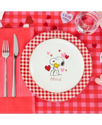 Snoopy Valentine's Day Assorted Accent Plates, Set of 4