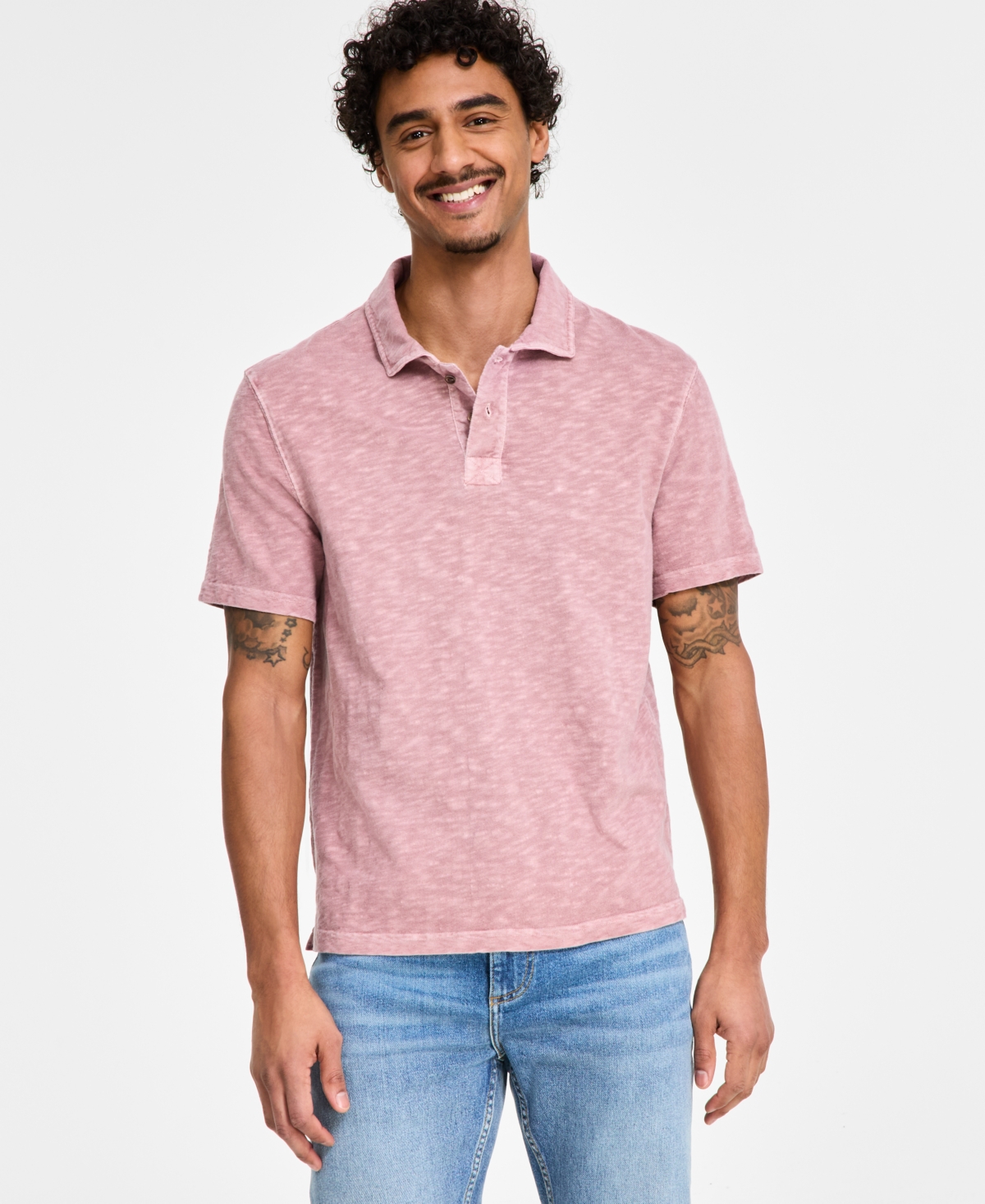 Sun + Stone Men's Regular-fit Textured Polo Shirt, Created For Macy's In Ethiopian