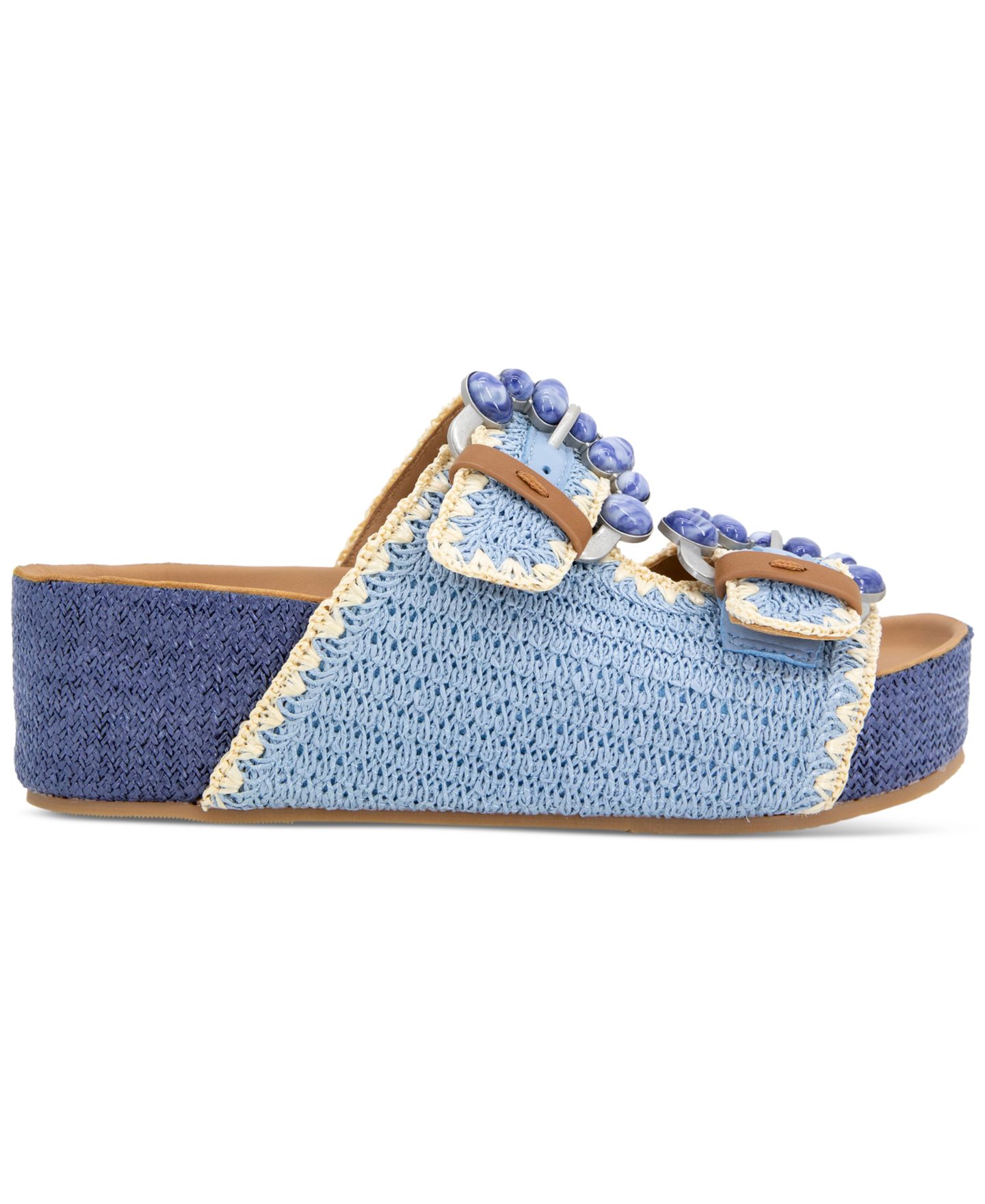 Женские сандалии Gentle Souls Kendall Buckled Platform, цвет: Светлый синий замшевый — фото 2