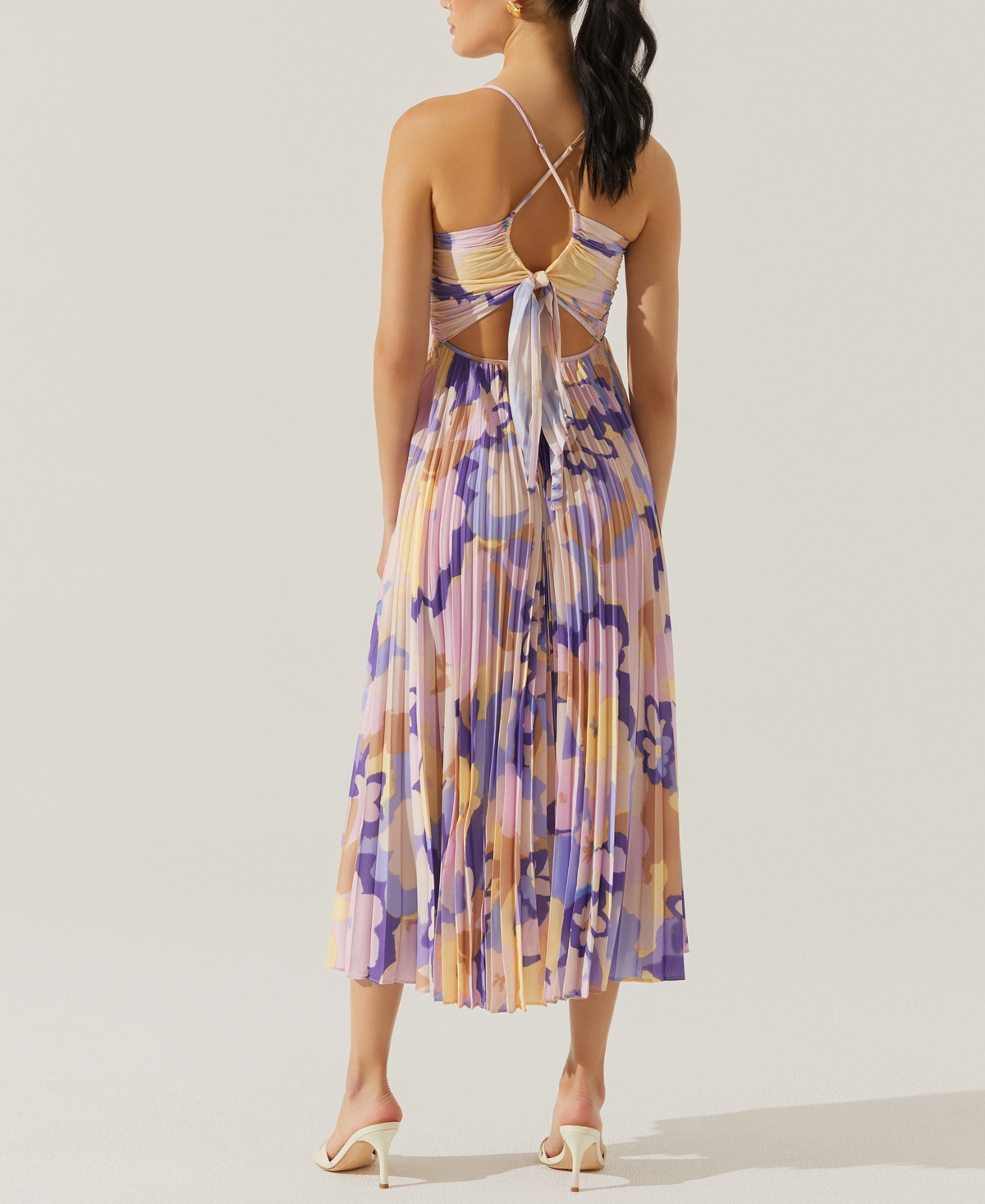 Astr Blythe Midi Dress In Purple Multi In Purple Multi