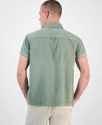 Men's Blake Linen Chambray Short Sleeve Button-Front Shirt