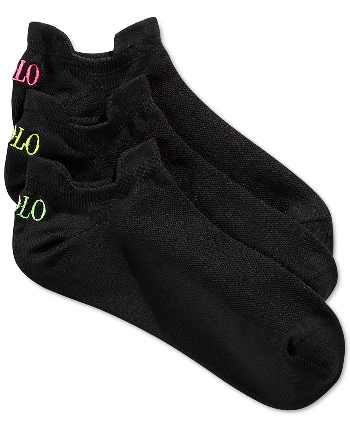 Polo Ralph Lauren Women's Microfiber Double Tab Ankle Socks 3 Pack - Macy's