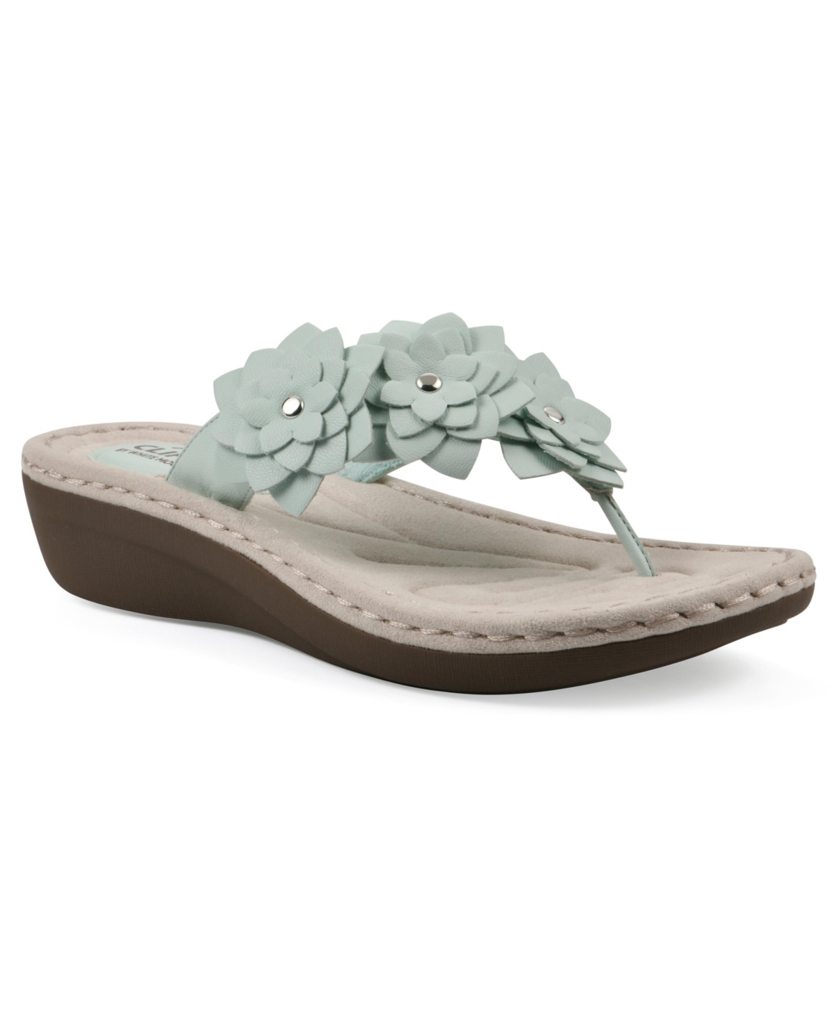 Cliffs By White Mountain Content Wedge Sandal In Mint Smooth