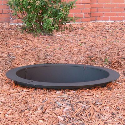 Outdoor Heavy-Duty Steel Portable Above Ground or In-Ground Round Fire Pit Liner Ring - Black