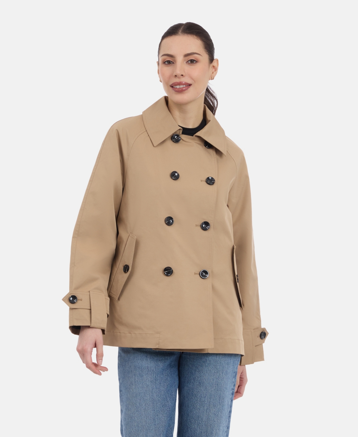 Bcbgeneration Women's Short Double Breasted Trench Coat In Camel