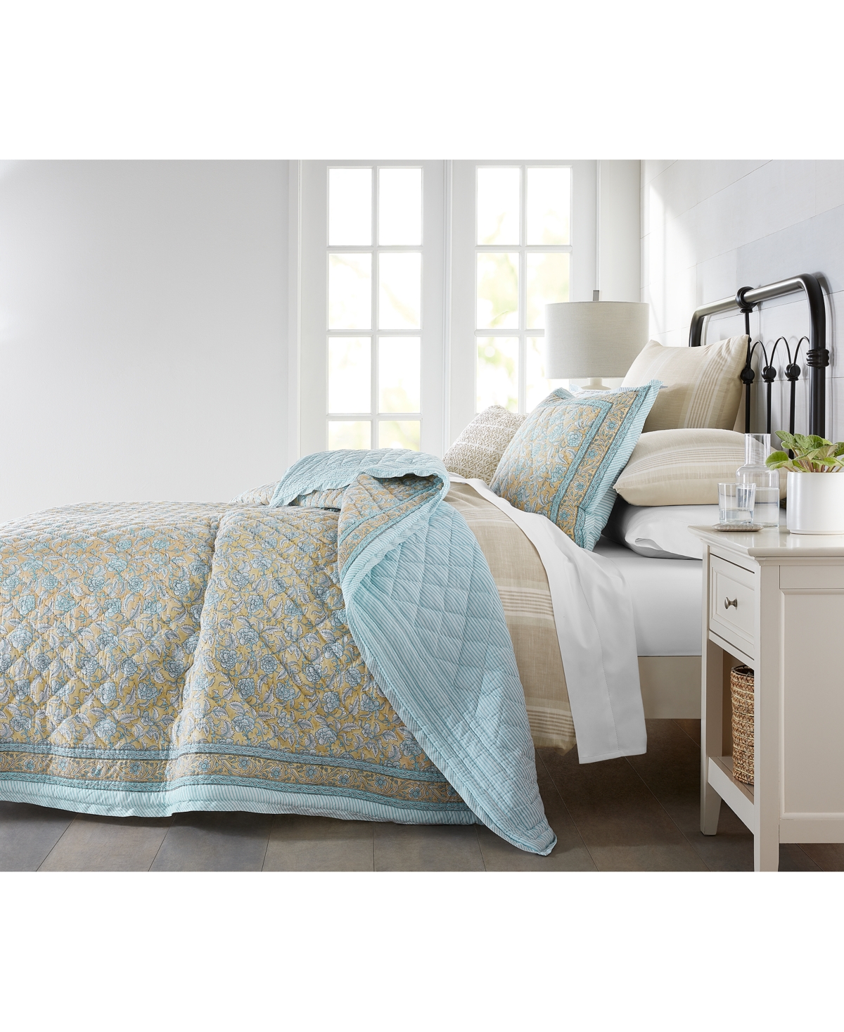 Charter Club Embroidered Tiles Decorative Pillow, 20" X 20", Exclusively At Macy's In Sesame