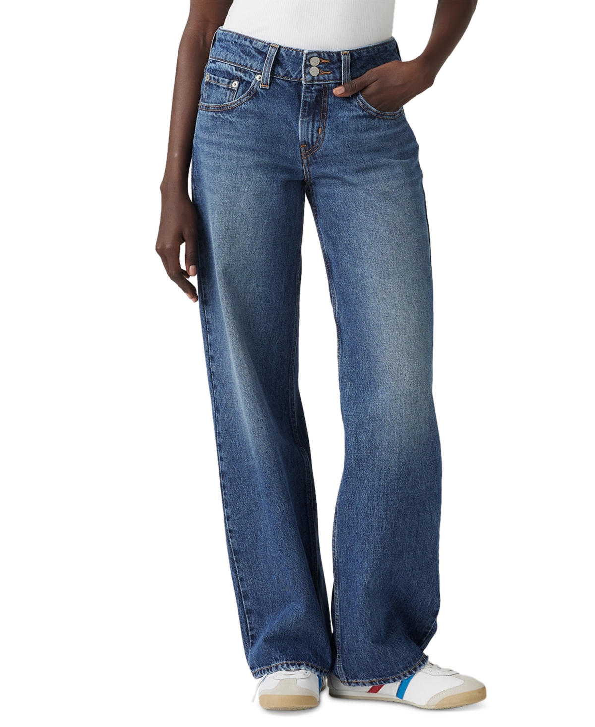 Levi's Women's Super-low Double-button Relaxed-fit Denim Jean In Blended Beauty