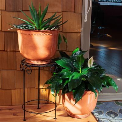 Michael Metal Indoor or Outdoor Planter with Drainage Hole - 14.5 in