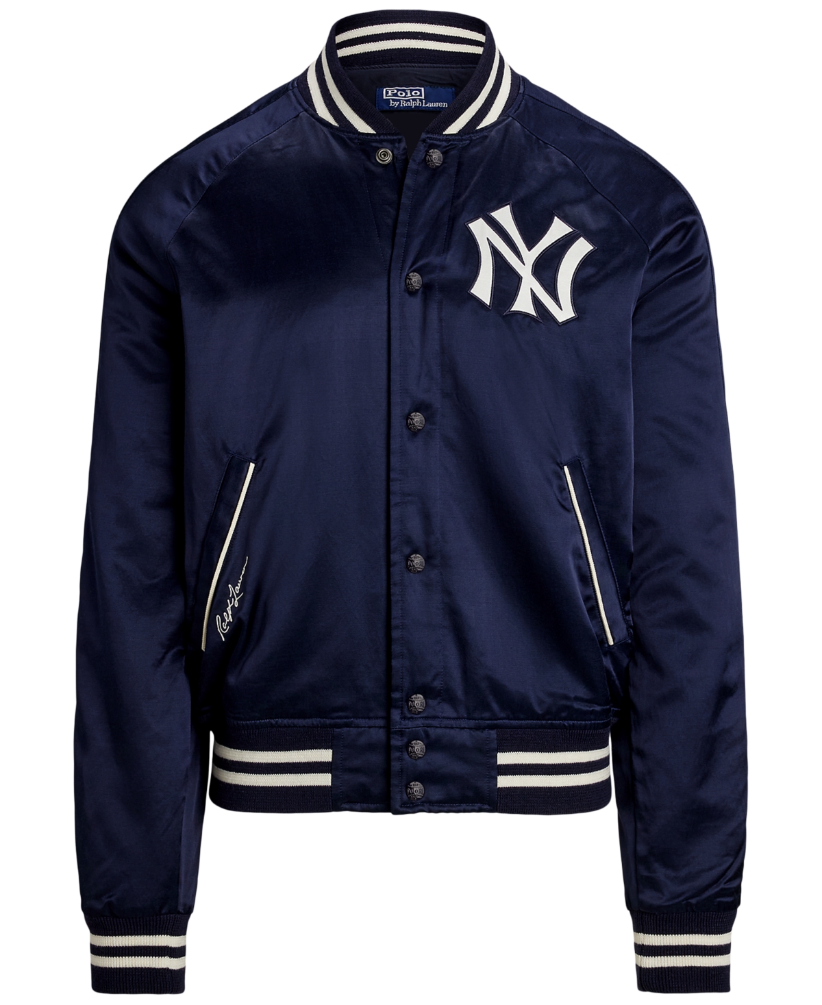 Polo Ralph Lauren Unisex Yankees Satin Jacket In Aviator Navy