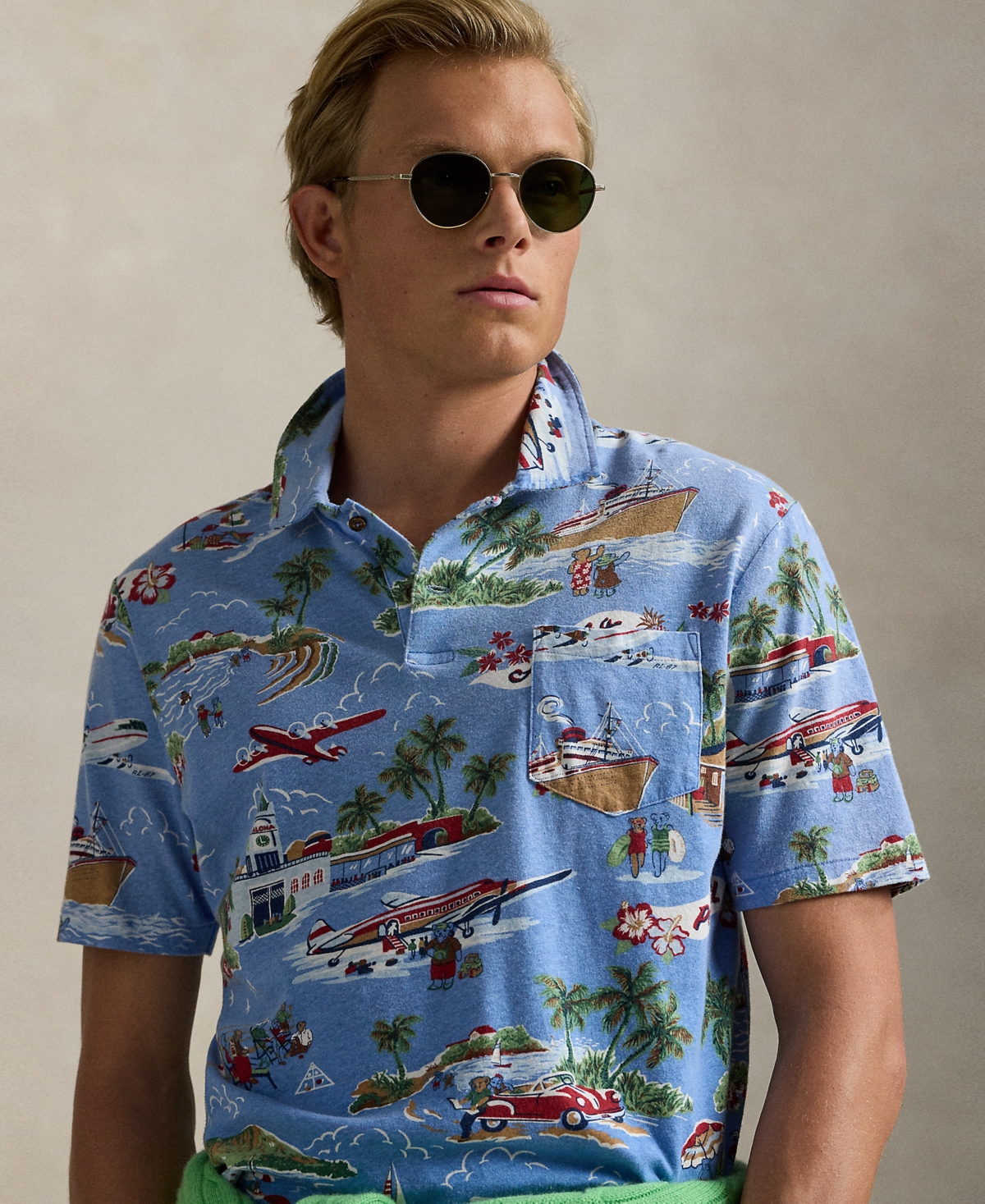 Polo Ralph Lauren Men's Standard-Fit Bear Linen-Cotton