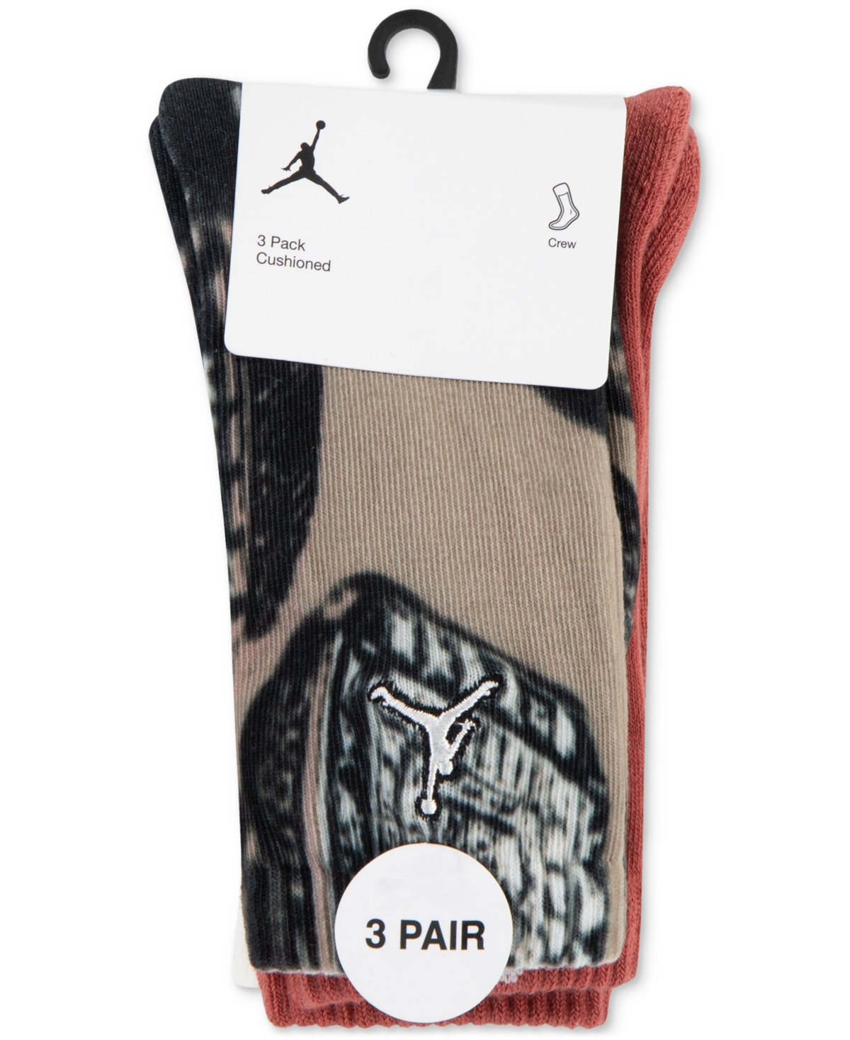 Jordan Big Boys Rings 3-pk. Crew Socks In Desert Camo