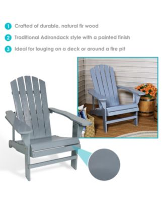 Fir Wood Painted Finish Coastal Bliss Outdoor Adirondack Chair