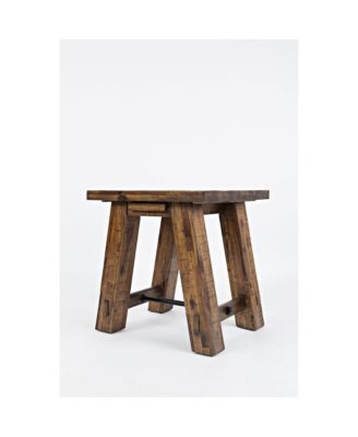 Cannon Valley Rustic Distressed Industrial Trestle End Table